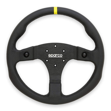 Sparco R350B leather racing steering wheel with varied anatomic grip
